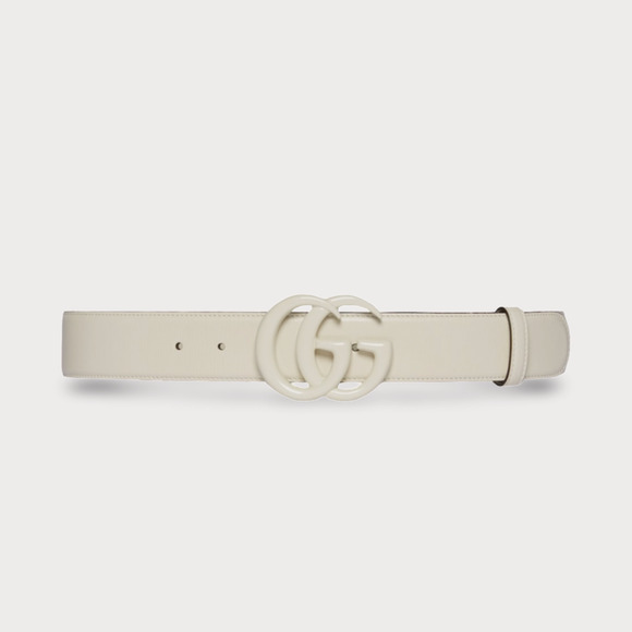 Gucci Enamel GG Marmont Monochrome Leather Belt 100 40 - Picture 1 of 5